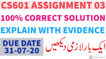 CS601 Assignment 3 Solution Spring 2020  ||  CS601-DC Assignment 03 solution Spring 2020