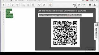 PrimaryPad new features: QR Codes and more Colours