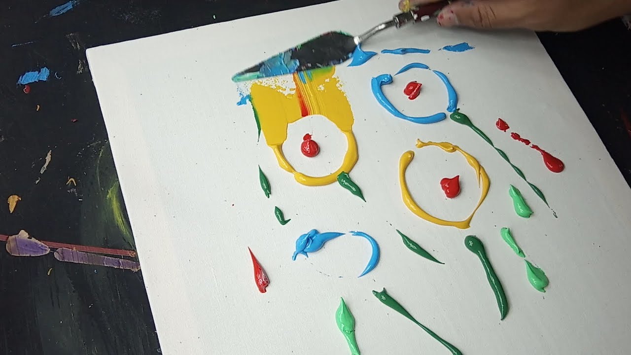 bagaimana membuat lukisan abstrak / akrilik / 5minutescrafts / tutorial