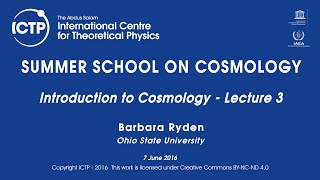 Barbara Ryden: Introduction to Cosmology - Lecture 3