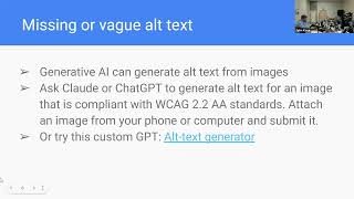 Session 6: Using AI to Meet Title II requirements