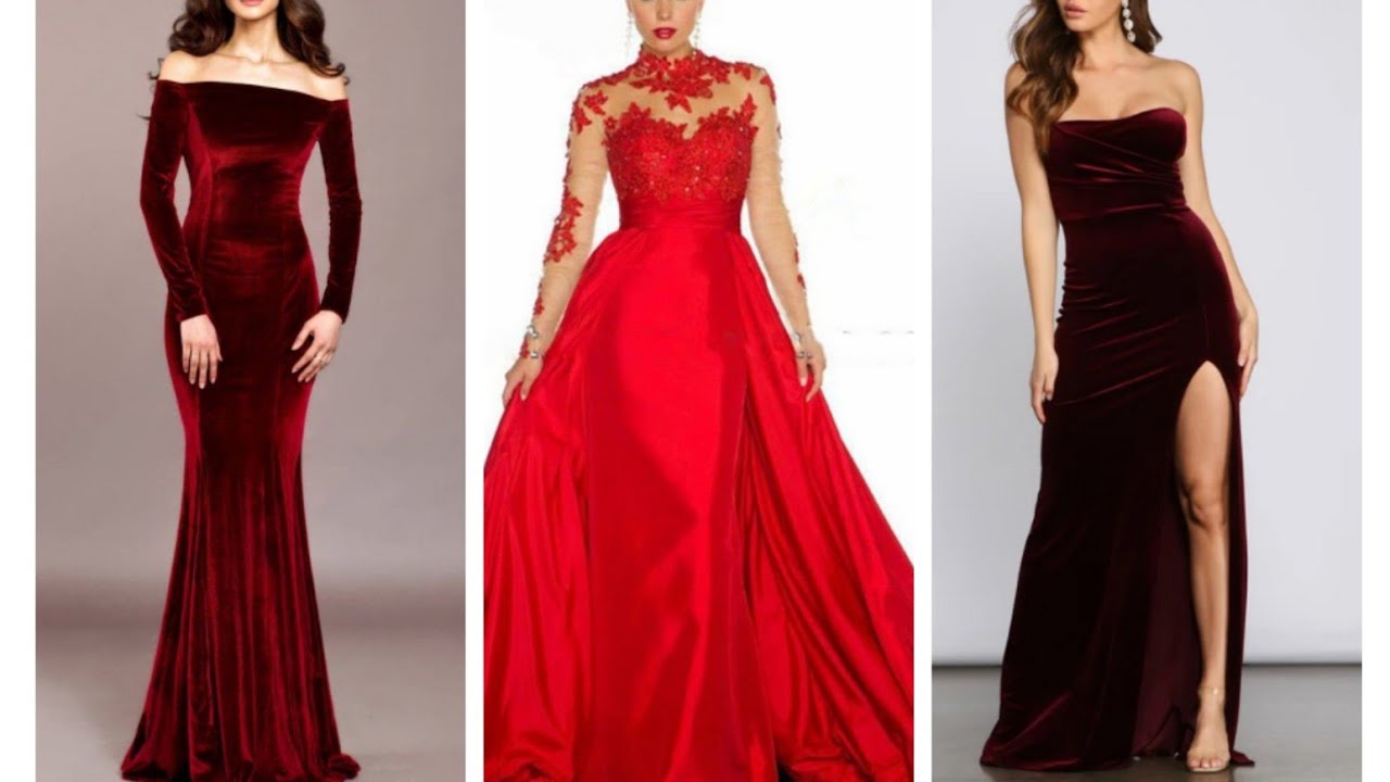 Latest Designer Velvet Gown Collection | Beautiful Red Velvet Dress Design  | Party Wear Gown#short - YouTube