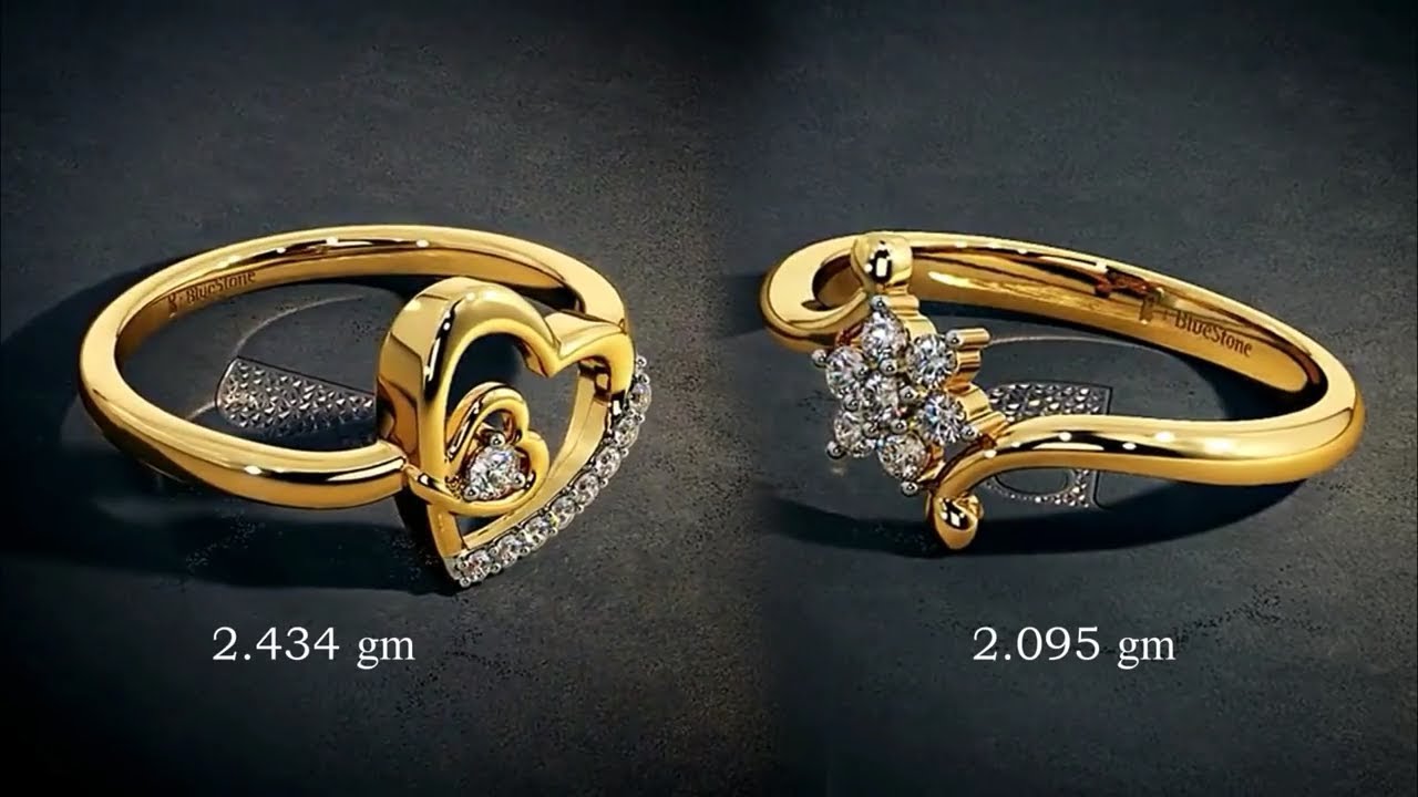 Top Beautiful Designer Gold Ring With Weight For Girls 2018