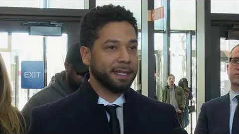 Actor Jussie Smollett speaks after charges dropped