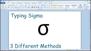 How to type Sigma Symbol in Microsoft Word