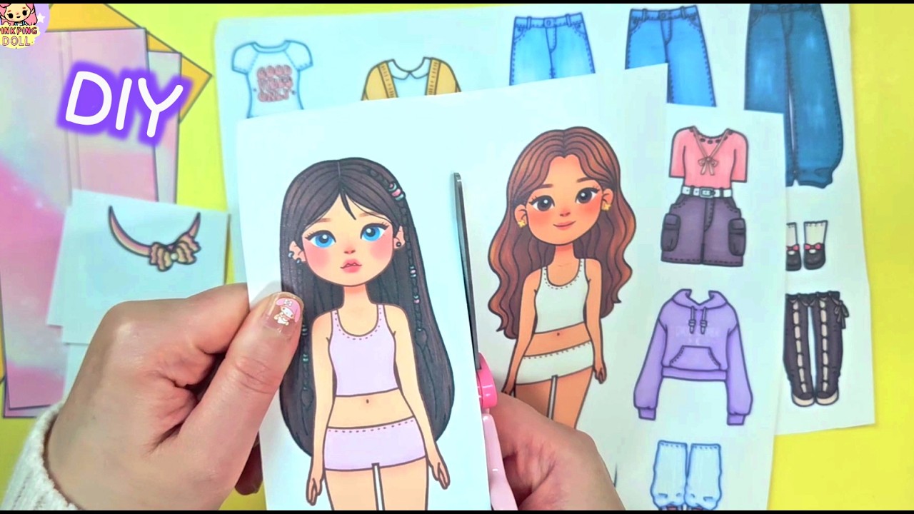 Bestie Paper Doll Dress-Up Book Printables #paperdiy #digitalfiles #diycrafts