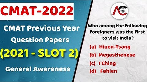 #2.CMAT 2021 Previous year Question Paper | General Awareness | Slot - 2