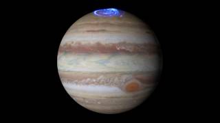 Hubble Space Telescope composite video of vivid auroras in Jupiter's atmosphere