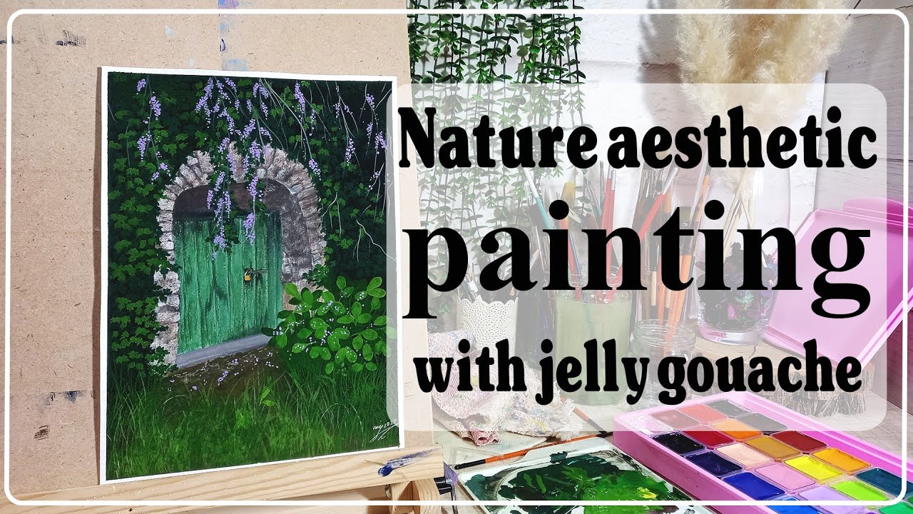 Gouache painting tutorial : Nature aesthetic gouache painting step by ...