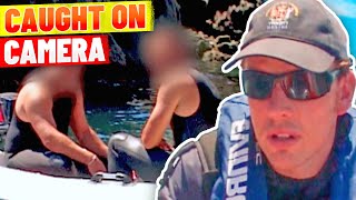 Caught Red Handed! Fishermen Try To Get Rid Of The Evidence