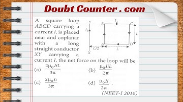 A square loop A B CD carrying a current i, is placed near and co planar with a long straight