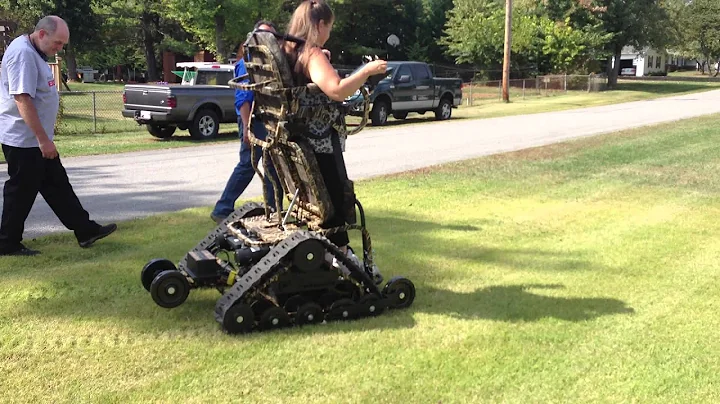 Michelle Leith testing Action Trackchair Stander