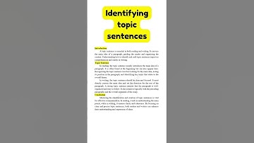 Identifying topic Sentences| Instant Essay for Exam Success| English-Part-II @ARsummaryguidance