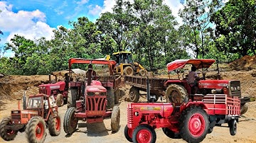 part-4 || Jcb 3dx backhoe loading Mud Mahindra Tractor 🚜 A pond is being built in Chunkupara village