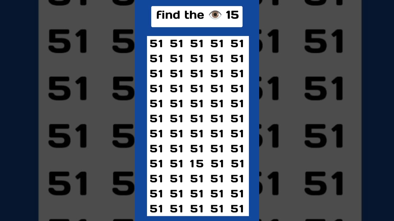 Try to find the different number 15 with in 4 second's