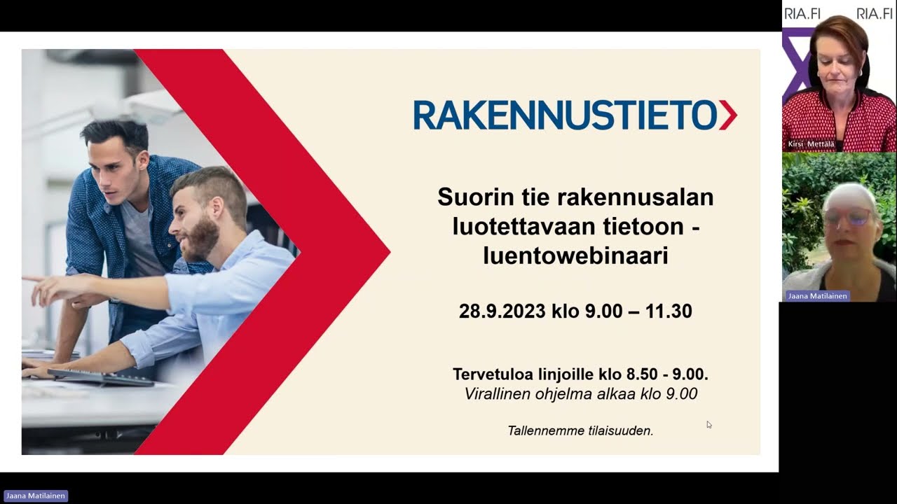 Luentowebinaari: Suorin tie rakennusalan luotettavaan tietoon – luentowebinaaritallenne