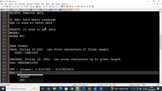 MySQL Session - 02 : DATA Types and Contraints...