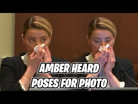 Amber Heard Poses for a Photo While on the Stand | Johnny Depp Vs Amber Heard Trial
