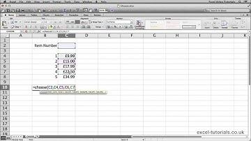 Microsoft Excel Tutorial: CHOOSE Function