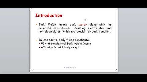 video 1. lecture 1. part 1. Introduction to body fluids
