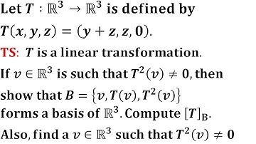 Linear Transformation basis Matrix representation Linear Algebra IIT Jam 2005 Mathematics