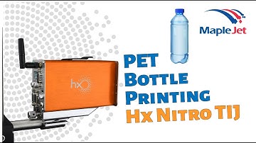 Hx Nitro thermal inkjet printer printing onto PET water bottles