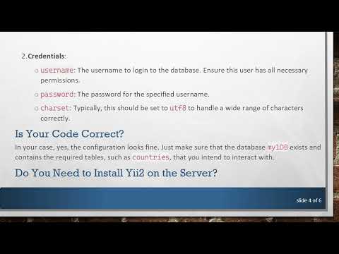How to Connect to PostgreSQL DB with PHP in Yii2 Framework