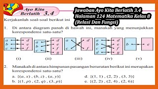 Jawaban Ayo Kita Berlatih 3.4 Halaman 124 Matematika Kelas 8 (Relasi Dan Fungsi)