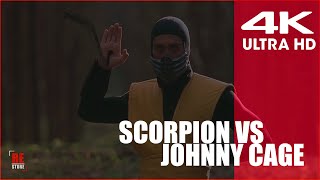 Johnny Cage Vs Scorpion | Mortal Kombat (1995) | REMASTERED (UHD 4K60FPS)