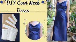 DIY cowl neck dress// How to make a cowl neck dress