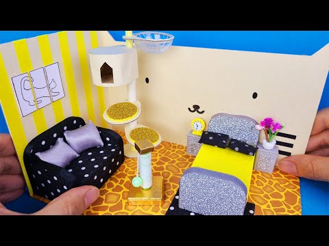 DIY Miniature Cardboard <strong>Cat</strong>&amp;#39;s <strong>house</strong>