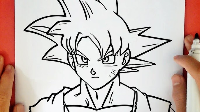 Como desenhar Goku Instinto Supremo - Dragon Ball Super, branco