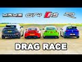 Lamborghini Urus v Audi TT-RS v Porsche GT4 v VW Golf R: DRAG RACE