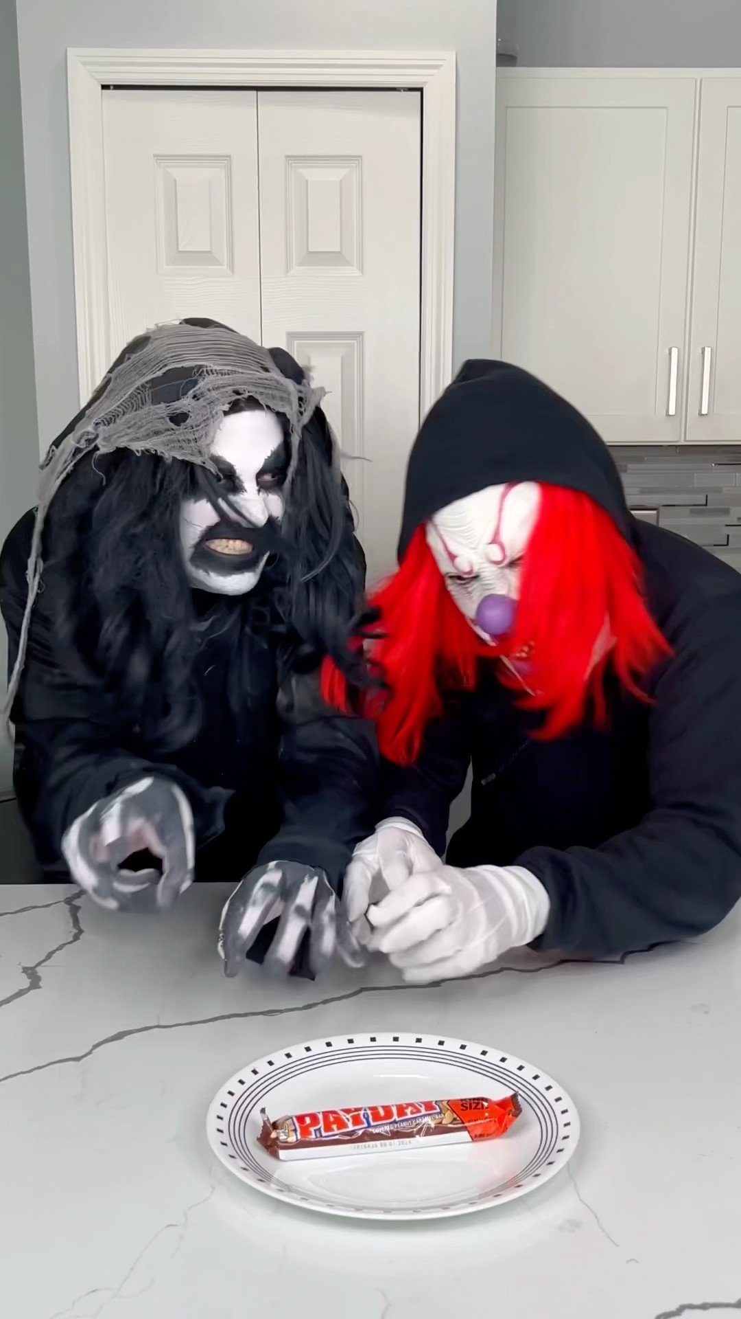 Clown fights monster for last piece of chocolate  ?? #shorts