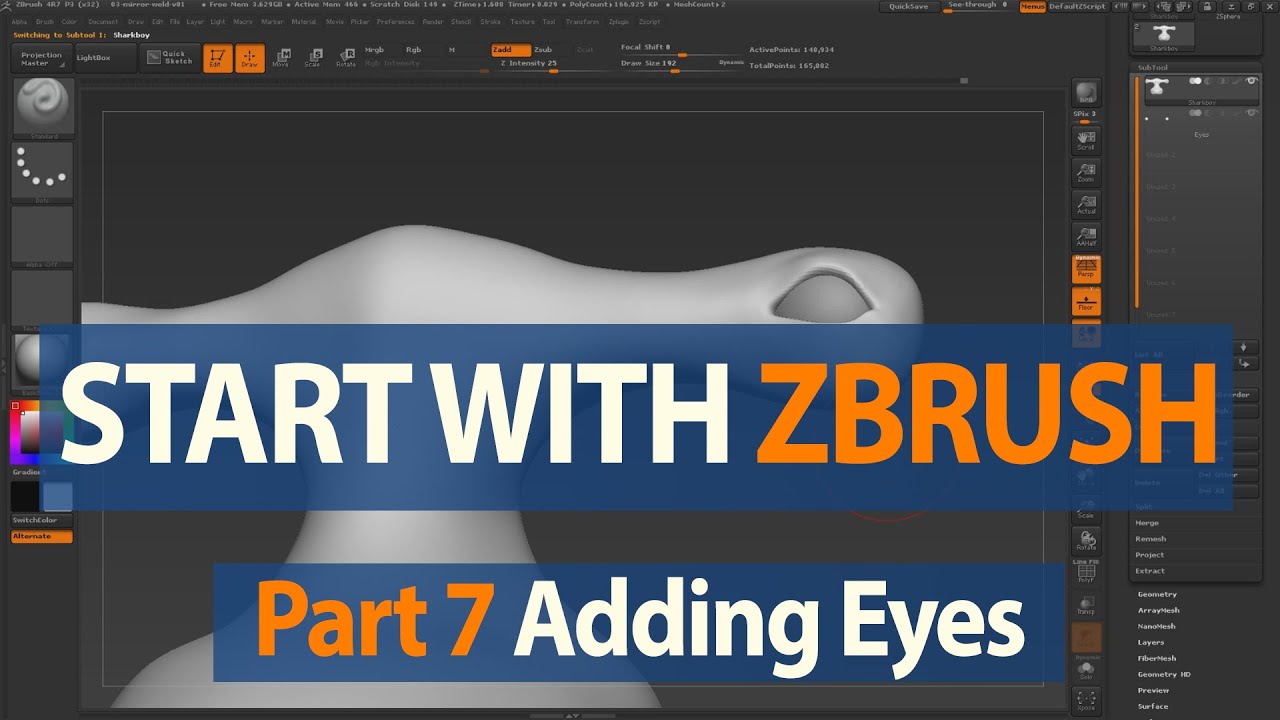how to i click on separate meshes in zbrush