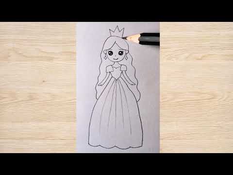 Vẽ Tranh Công Chúa Cute Xinh Đẹp Bằng Bút Chì - How To Draw Cute Princess - HD Drawing