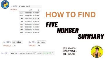 Five number summary in python ! Data Science and Machine Learning