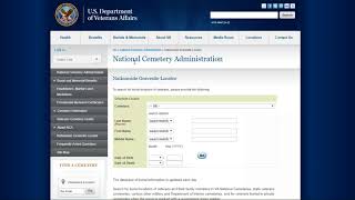 Veteran's Gravesite Locator Introduction