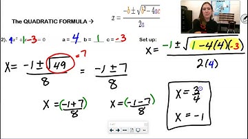4.7 The Quadratic Formula and Discriminant Algebra 2 2020