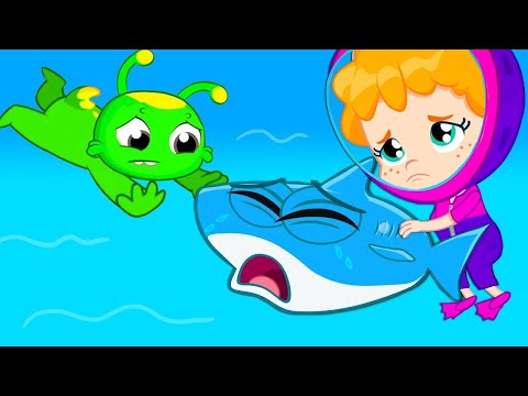 Cемью акулы-детенышки.| Груви Марсианка - подводное приключенческое задание
