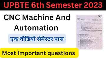cnc machine and automation important questions | cnc machine and automation 6th semester | bteup |