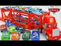 Disney Cars Mack Hauler Launching Trailer with Next Gens and Veteran Piston Cup Racers