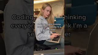 Is she a HACKER or typing in “hello world”?! 🤣