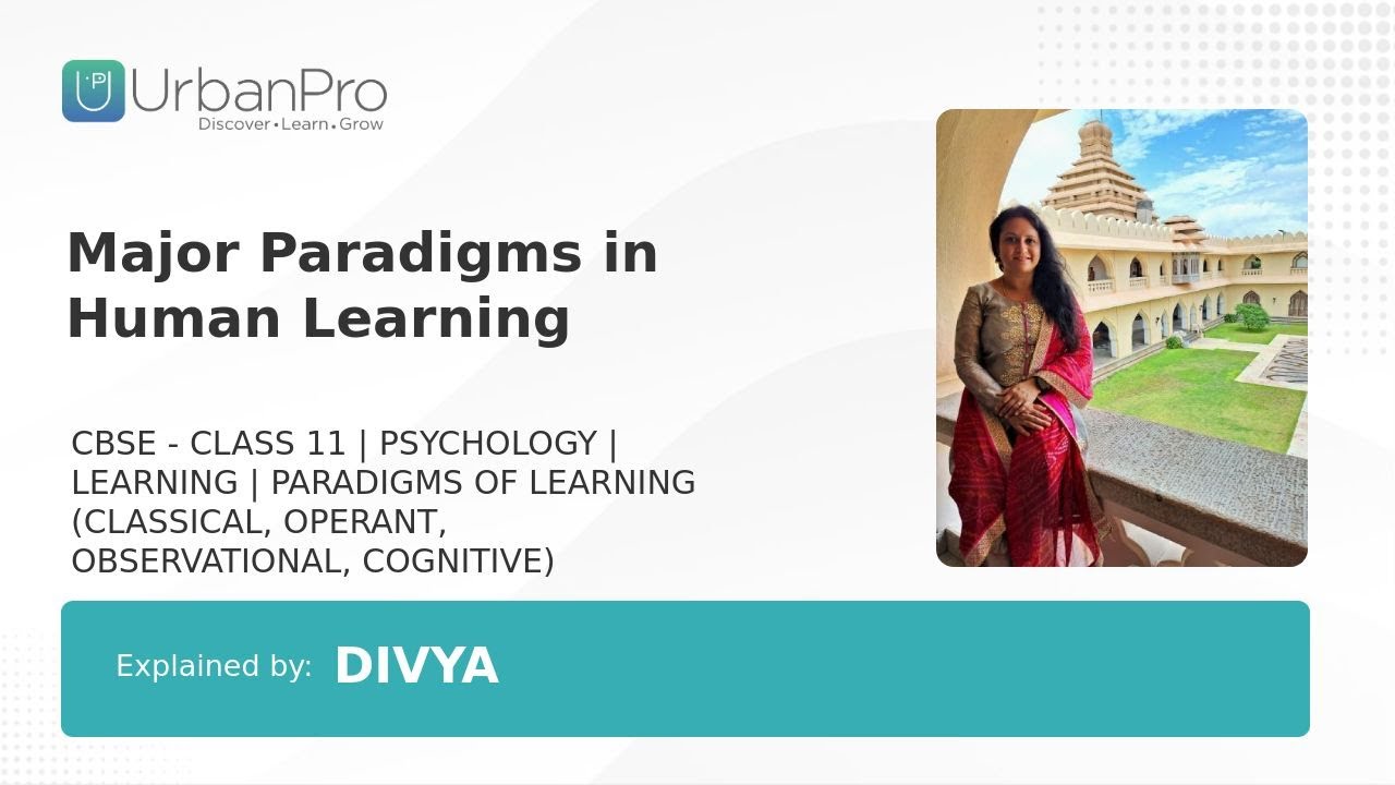 Major Paradigms in Human Learning | Divya R.