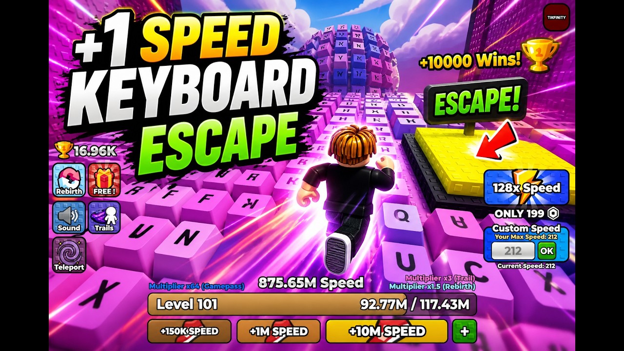 +1 Speed Keyboard Escape Satisfying Sound | Candy & chocolate | Roblox ...