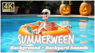 Spooky Pool Party Ambience | Summerween Backyard Halloween Vibes 🎃