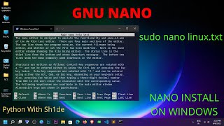 How to Install Nano Editor in Windows 7/8/10/11 | Command Line Text Editor