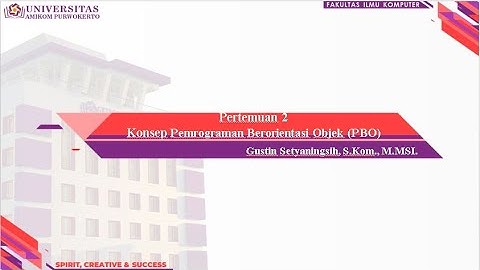 PBO Pertemuan 2 Konsep Pemrograman Berorientasi Objek PBO