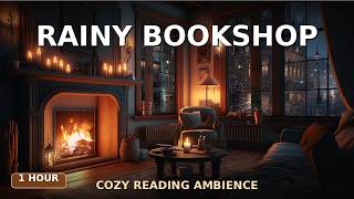 Rainy Bookshop by the Fire | 1 Hour Cozy Reading Ambience screenshot 1