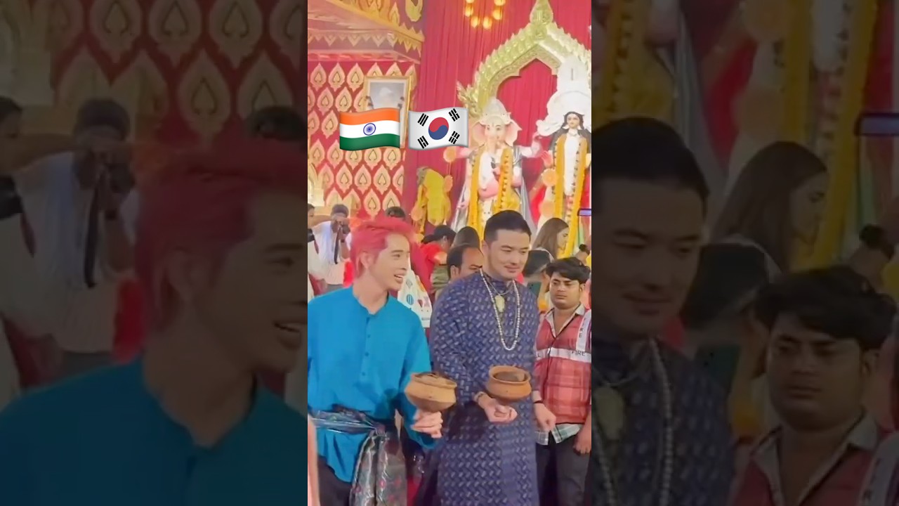 KPOP Star's Dhunuchi during Durga Puja✨ #aoora #fridayyy